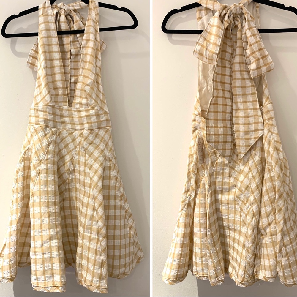 Free People Do The Twist Seersucker Halter Dress - Picture 9 of 9